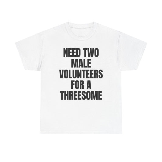 Need Two Male Volunteers For A Threesome T-Shirt